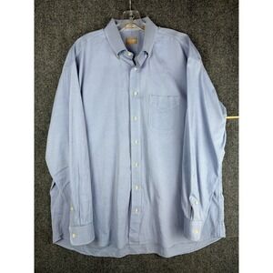 Vtg Gitman Bros Shirt Mens 18/35 Blue Ultra Fine Pinpoint Oxford Button Down USA